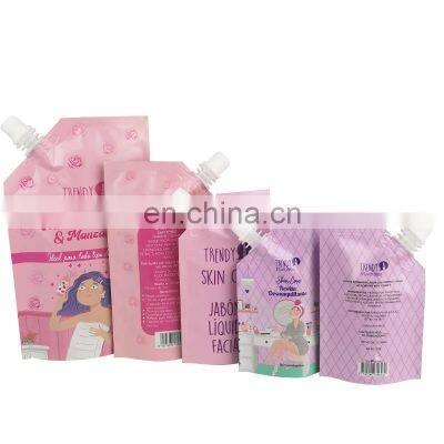 150ml 250ml stand up spout pouches cosmetic packaging aluminum foil skin care plastic doypack pouch bag with spout