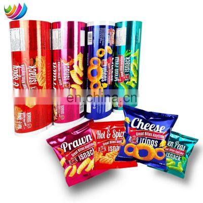 Custom printing Snacks Dried Puffed Food Bag Namkeen Potato Chips Sachet Packaging Pouch Roll Film