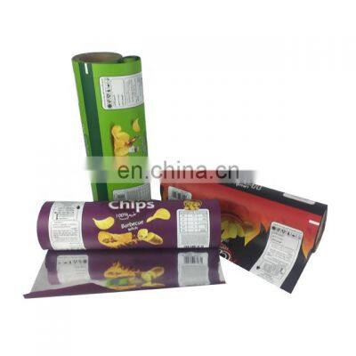 Food film roll customized printing crisp potato plantain chips packaging material