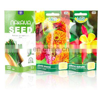 Plastic stand up aluminum foil pouch tomato watermelon sunflower vegetable and fruit seeds small aluminized silver bag