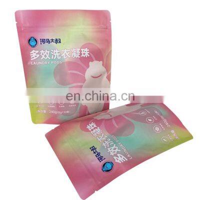 custom printed foil laminated mylar stand up pouches ziplock bag for laundry detergent pods packaging