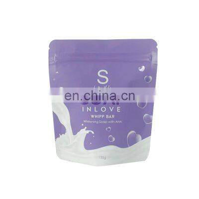 Custom stand up pouch cute Pink Flexible Bopp Herbs Shampoo Facial Clear Soap Poly Plastic Pouch Packaging Mylar Bag