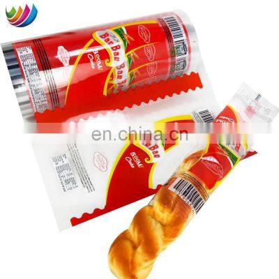 Custom printing food grade plastic cake toast bread loaf bread packaging bag with window