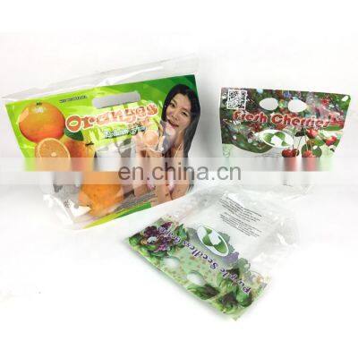 Custom logo plastic zipper fresh fruit ziplock bag for package of vegetables