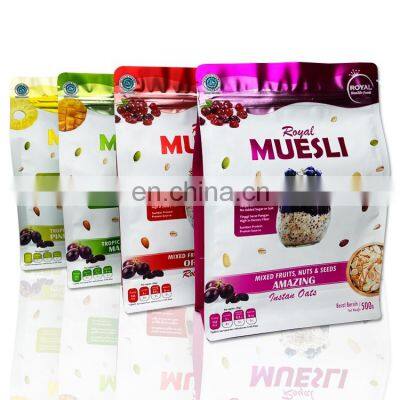 Customized Zipper Flat Bottom Whey Protein Powder Pouch Snack Food Packaging Bag