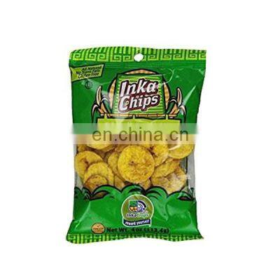 45g 60g 70g food grade nitrogen packing transparent custom plantain chips packaging bags