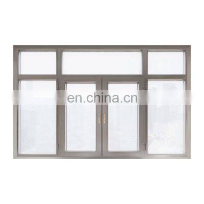 French advanced modern design double glass blind insert handle key aluminium windows and doors
