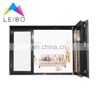 Elegant aluminum stacking glass energy saving bi folding window vertical fold up window