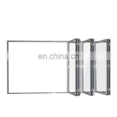 Aluminum double glass soundproof folding door exterior accordion door