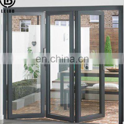 Thermal Break Aluminum Folding Door Aluminium Shop Front Glass Doors