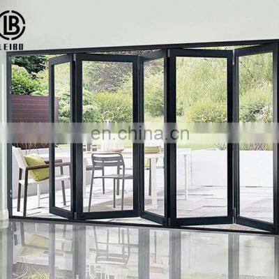 Apartment aluminum French Doors Modern Folding aluminum Door with Sidelight and Transom