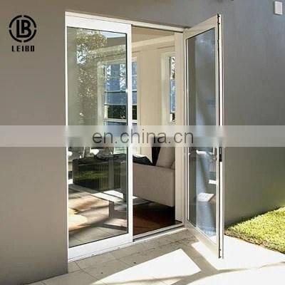 Sound proof impact glass casement door passive house triple glass door front