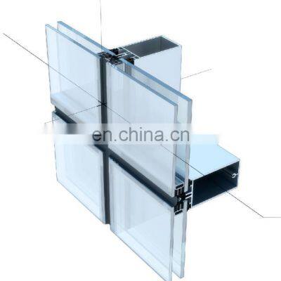 Double Triple Glazed Cladding Exterior Facade Unitized Stick Frame Spider System Price Design Aluminium Glass Curtain Wall