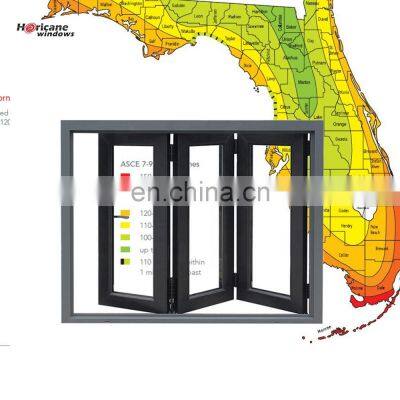 Horicane Windows Florida Miami-Dade NOA aluminium bi-folding impact resistant windows