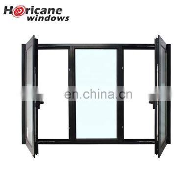 NFRC AS2047 standard custom size 3 pane aluminum double casement windows