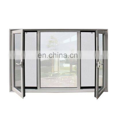 Superhouse accordion windows NFRC AS2047 Standard white aluminium frame Casement Glass window with Fixed Window