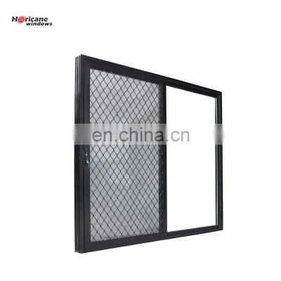 Superhouse cheap aluminum windows custom security black aluminium sliding glass windows with mosquito net