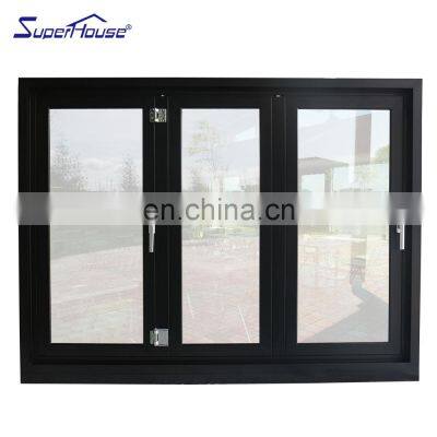 Aluminium tempered glass bifolding windows horizontal folding local window aluminium bifold window