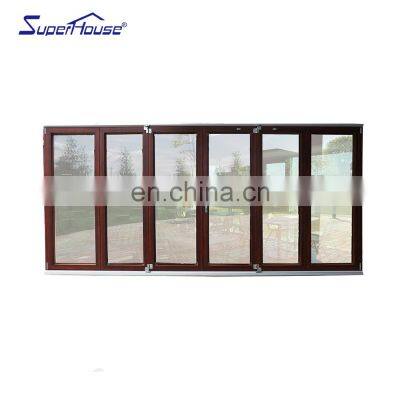 Customized design wooden bi folding windows aluminium folding door for commercial