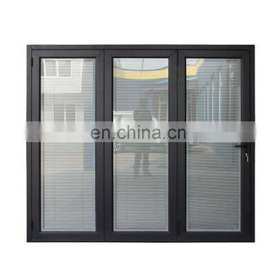 Thermal break aluminium bifold folding door with in-serted louvers