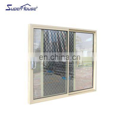 Superhouse 8-ft Sliding Glass Door Factory Sell Aluminium Sound Proof Double Sliding Glass Door With Grills