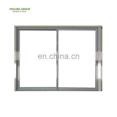 powder coating aluminum triple track inside grill glass sliding window with mosquito net