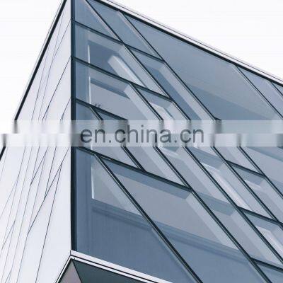 Commercial high quality aluminum curtain wall system with tempered glass wall mounted electric curtains
