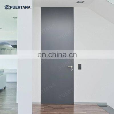 Flush To The Wall Concealed Aluminum Frame Wooden Door Hinged Interior Doors Hidden Apartment Invisible Door