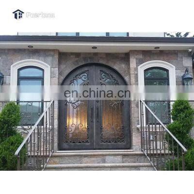 Apartment Decorate Arches Villa Entrance Iron Glass Main Door Grill Design