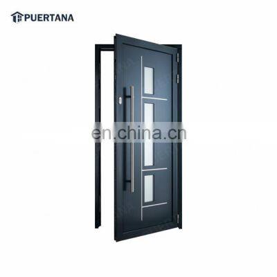 America Exterior Residential Thermal Break Aluminum Aluminium Insulated Tempered Glass Front Door Hinged Swing Door