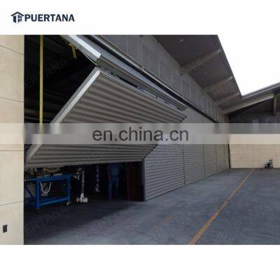 Commercial Lift Vertical Folding Door Electrical Fold Up Garage Doors Industrial Hydraulic Hangar Bifold Door Wall