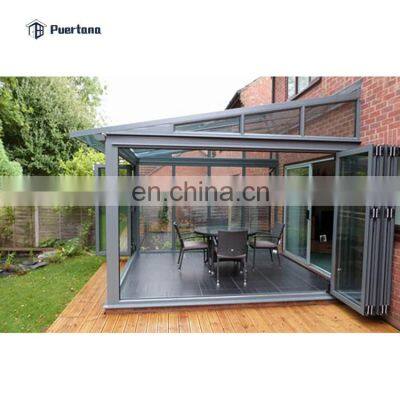 Cheap Price of Aluminum Prefabricated Conservatory Glass House For Sell Free Standing Sunroom Kit