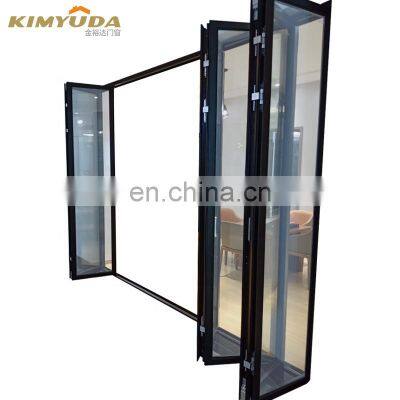 Customized Soundproof Aluminum Glass Folding Door High Strength Bifold Door Commercial Storefront Bi Folding Door