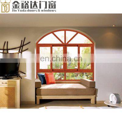 French Style Sliding Arch Top Aluminum Casement Windows With Flush Window Frame