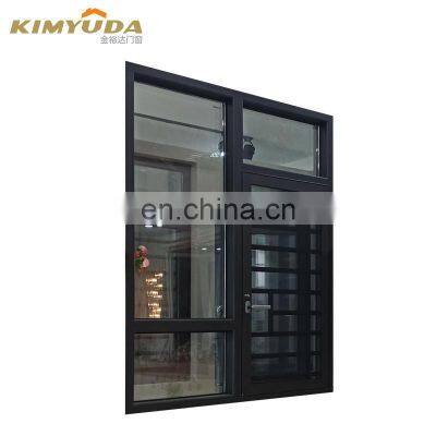 new design Courtyard casement window tempered glass aluminium alloy Swing window