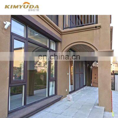 New Modern style aluminum casement window frames for side hung french types casement window material in nigeria with fixed panel