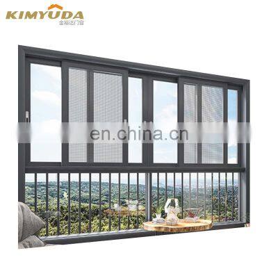 JYD Client Specification Skylight European Style Double Glass Sliding Folding Window Aluminium Sliding Windows