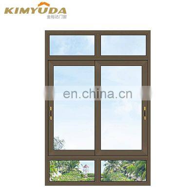 Popular 3 Tracks Sliding Window Stained Glass Sound Proof Sliding Aluminum Windows