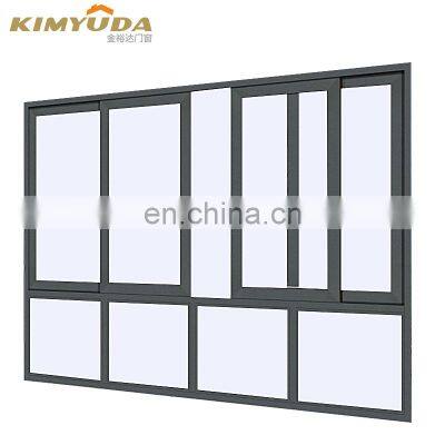Double Tempered Low Profile Aluminum Alloy Double Glass Slide Window