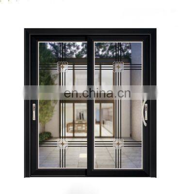 Side Opening Folding Decorative Double Tempered Glass Aluminum Tempered Sliding Door For Kitchen Entrance