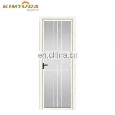 JYD Factory Direct Sales Aluminium Alloy Toilet Door Open Flat Double-layer Tempered Glass Swing Door
