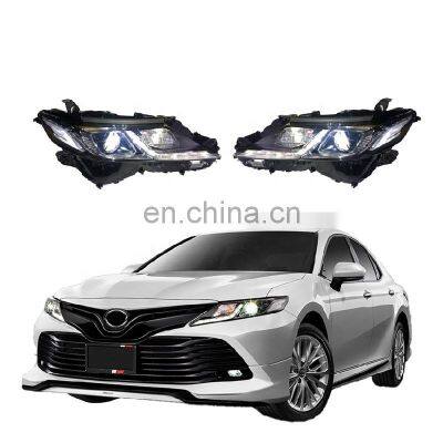 MAICTOP car accessories body parts car led headlight for camry 2018 low version Saudi Arabia kazakhstan made in china