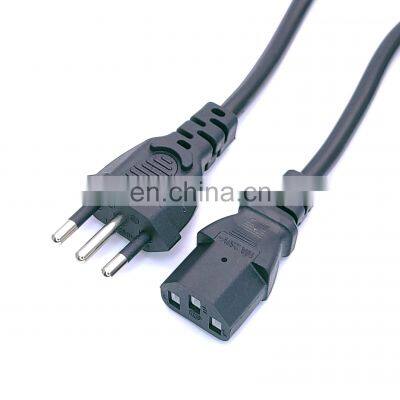 Guangzhou italian standard C 13 end 3 prong power cable extension cord computer power cord cables