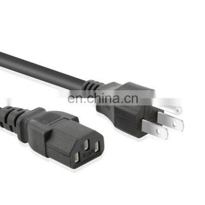 Guangzhou Top quality 18AWG,0.75MM2 CCA 1.5m custom usa power extension cord 3 pin computer power cord cables plug us