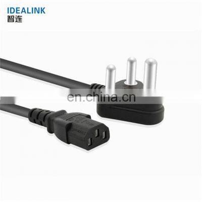 India Power Electric Plug With Power Cord South Africa 3 Pin Power Cable For Computer and Laptop