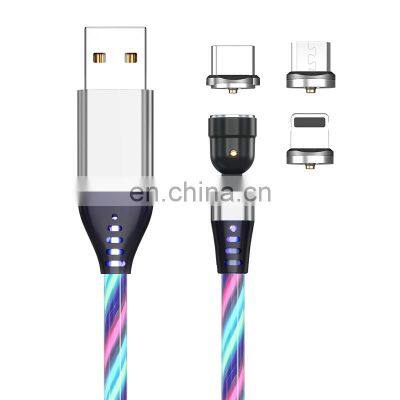 Hot selling Cable Magnetic 540 Rotation 3 in 1 Magnetic Charging Cable TYPE C usb Cable For iphone