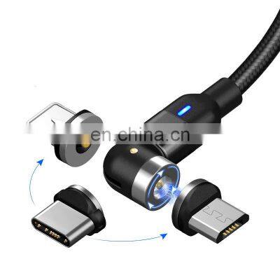 Wholesale 3 in 1 Magnetic Charging USB Cable Charger 540 Degree Rotation data cable For Iphon/Micro USB Type C