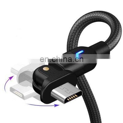 New Arrival 3A Fast Charging 180 rotation usb C cable mobile phone charge data cable for Android phone