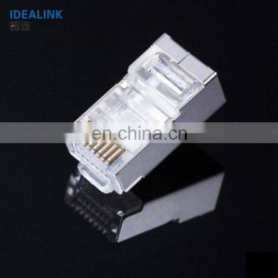 Ethernet connector male network crimp connector RJ45 WITH IRON /FTP rj45 modular plug