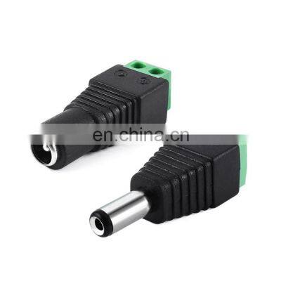 5,9,12,24,48v 2-pin CCTV Camera Power Adapter Jack Connector 5.5 2.1mm Male And Female Dc Plug With Screw Terminal